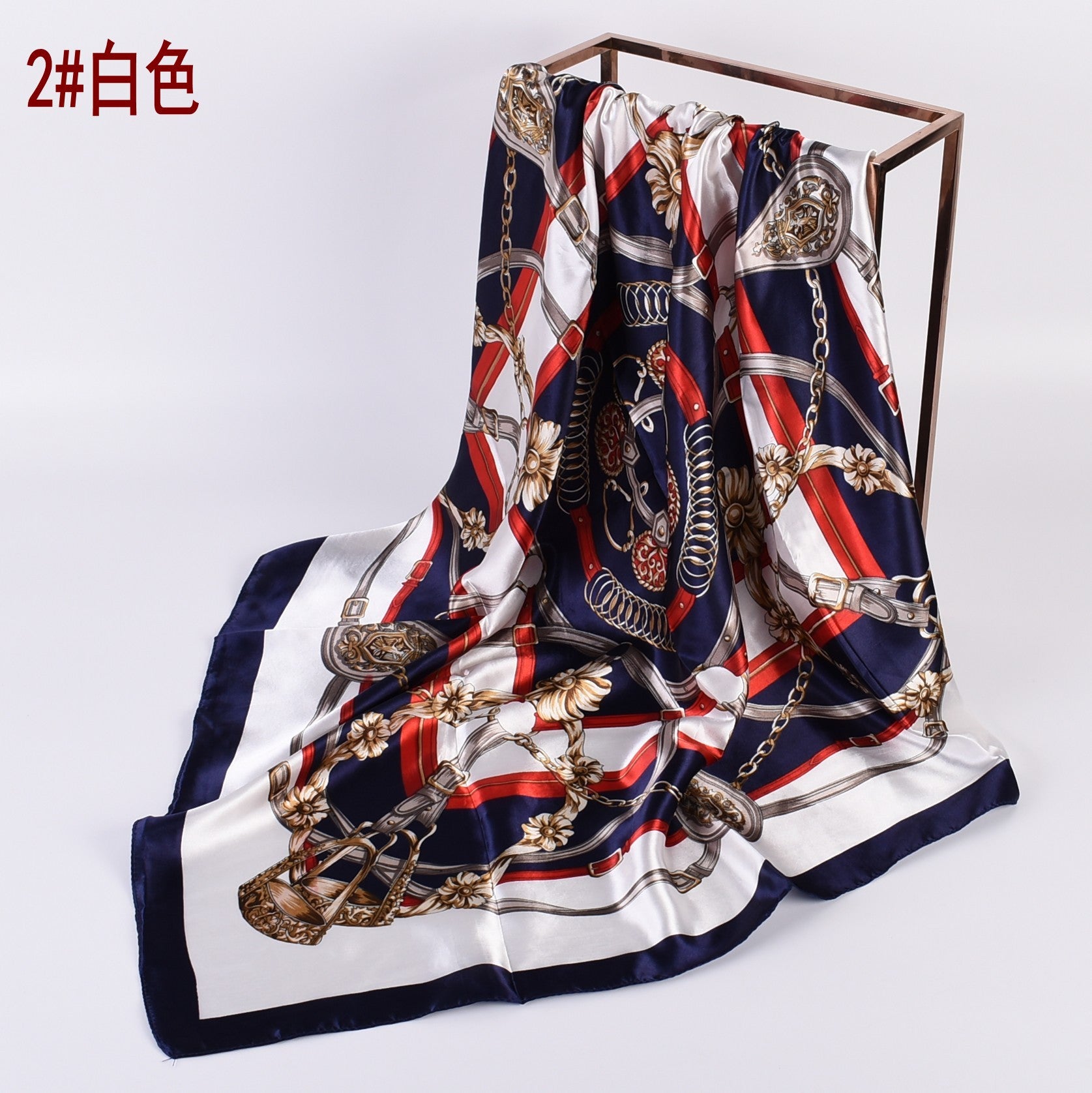 Summer new geometric simple 90 square scarves, printed fashionable square silk scarves, scarves silk scarves