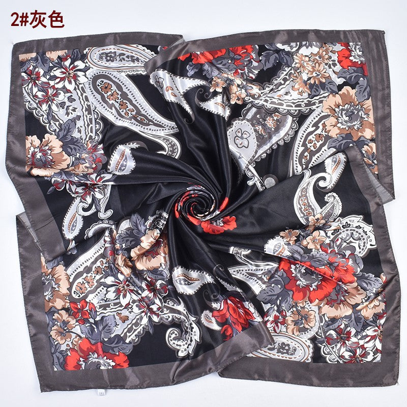 New stylish and elegant flower 90 satin women's decorative large square scarf scarf headscarf