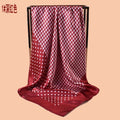 2025 new 90-satin polka dot thousand bird grid printed square scarf with sunscreen, bag head silk scarf decoration, scarf