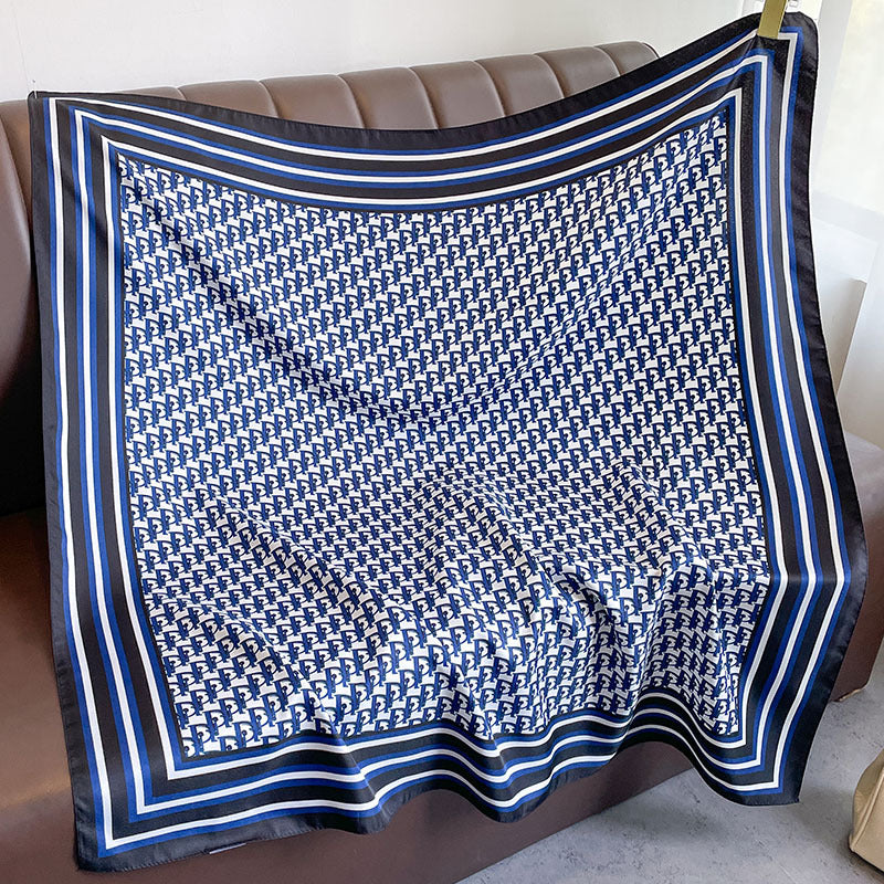 New square scarf, French retro silk scarf, women's twill silk scarf, neck cover, shawl printed scarf, weatherproof