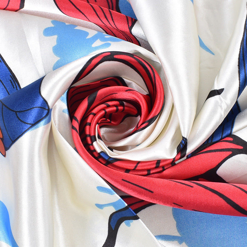 New retro flower 90 satin women's decorative large square scarf scarf headscarf