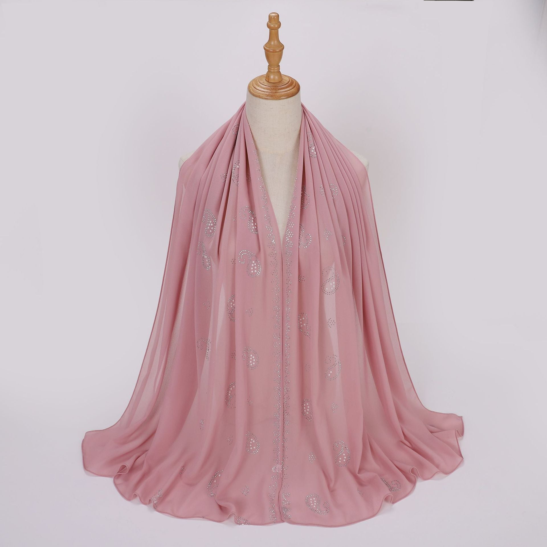 New pearl chiffon cashew nut hot diamond long towel yarn scarf Middle East and Africa headscarf hijab