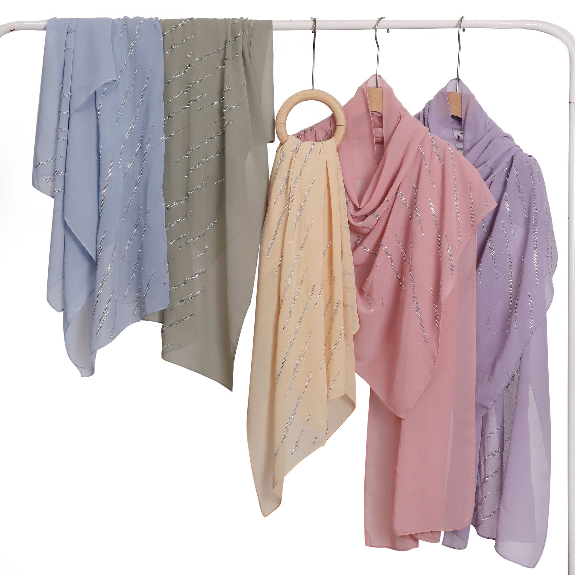 New Pearl Chiffon Slant Strip Hot Diamond Long Towel Yarn Malaysia Indonesia African Headscarf