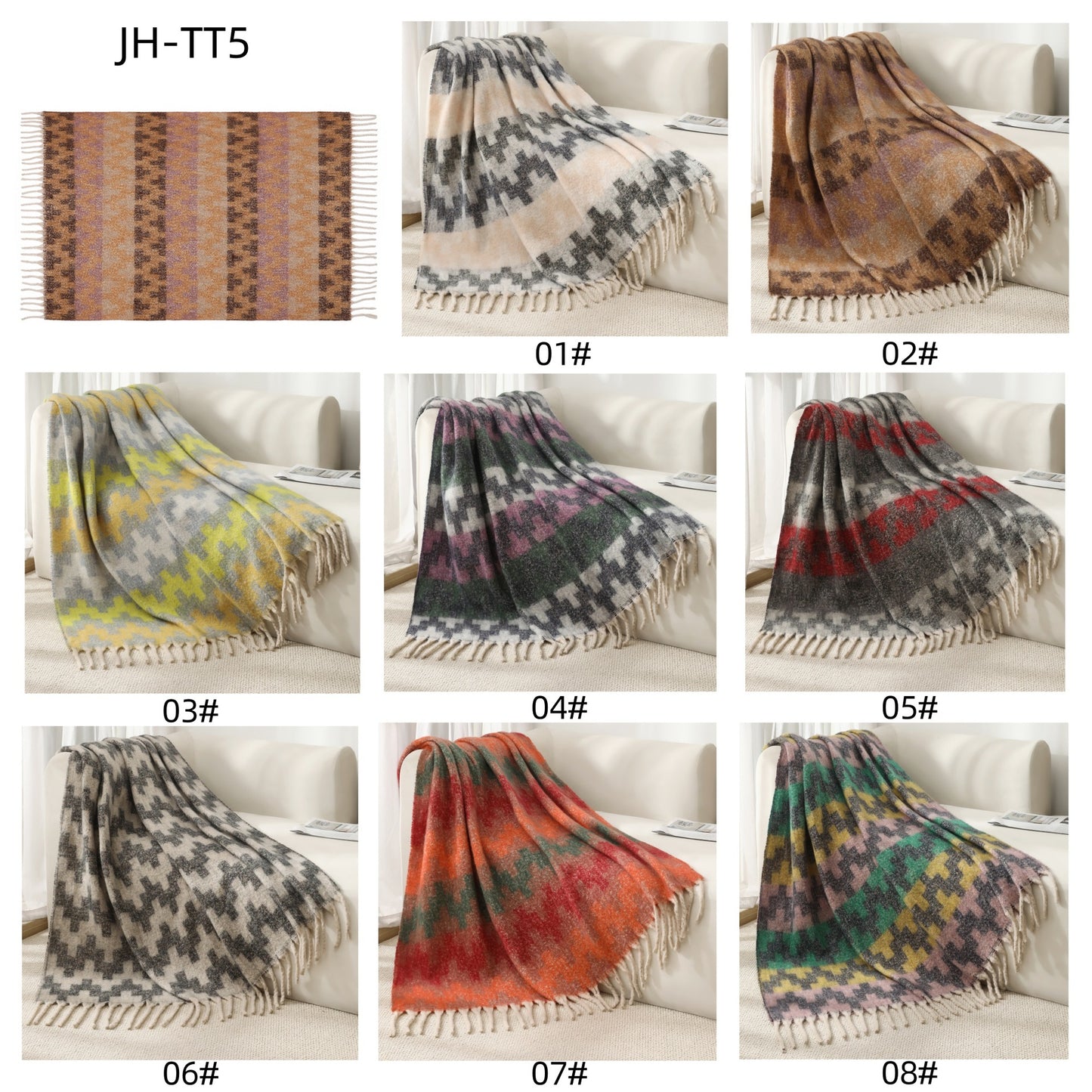 Blanket 2025 new European and American autumn and winter circle yarn imitation mohair thickened jacquard Great Wall shawl