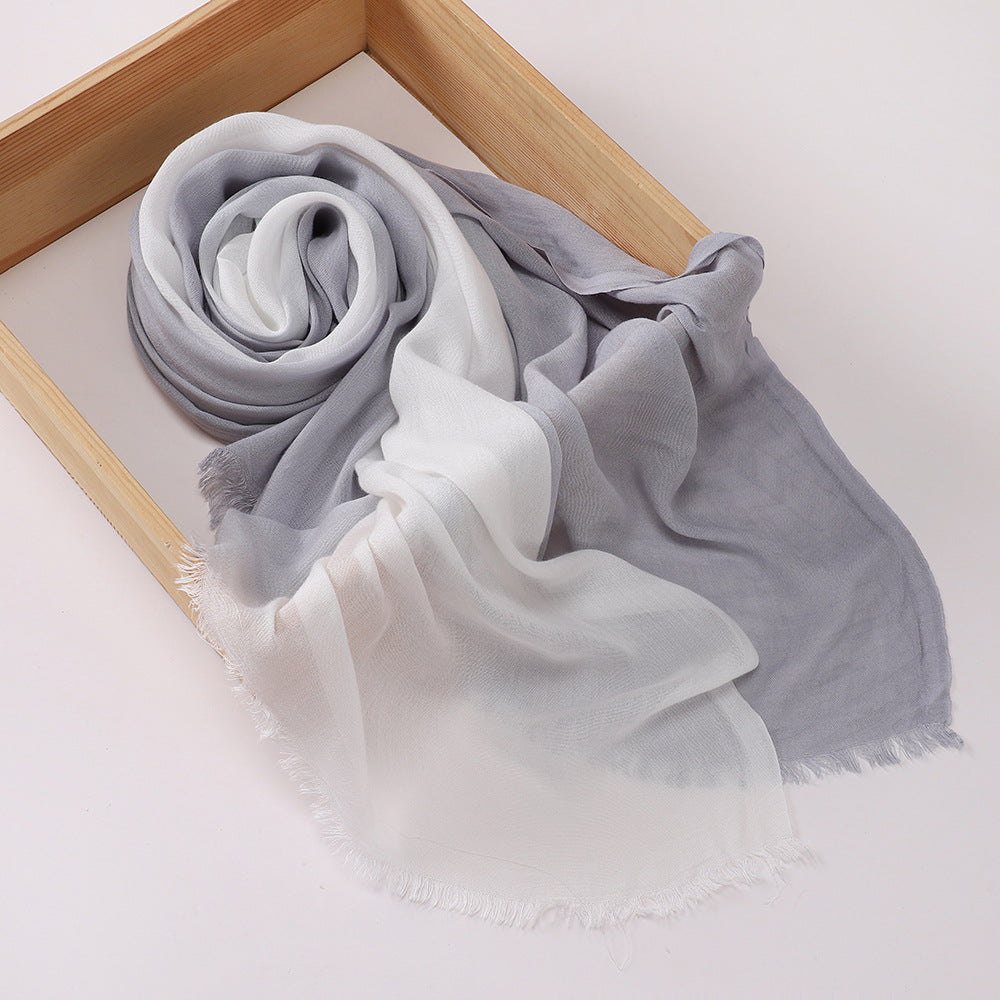 New Two-color Spliced Modal Cotton Head Scarf, Casual Women's Scarf