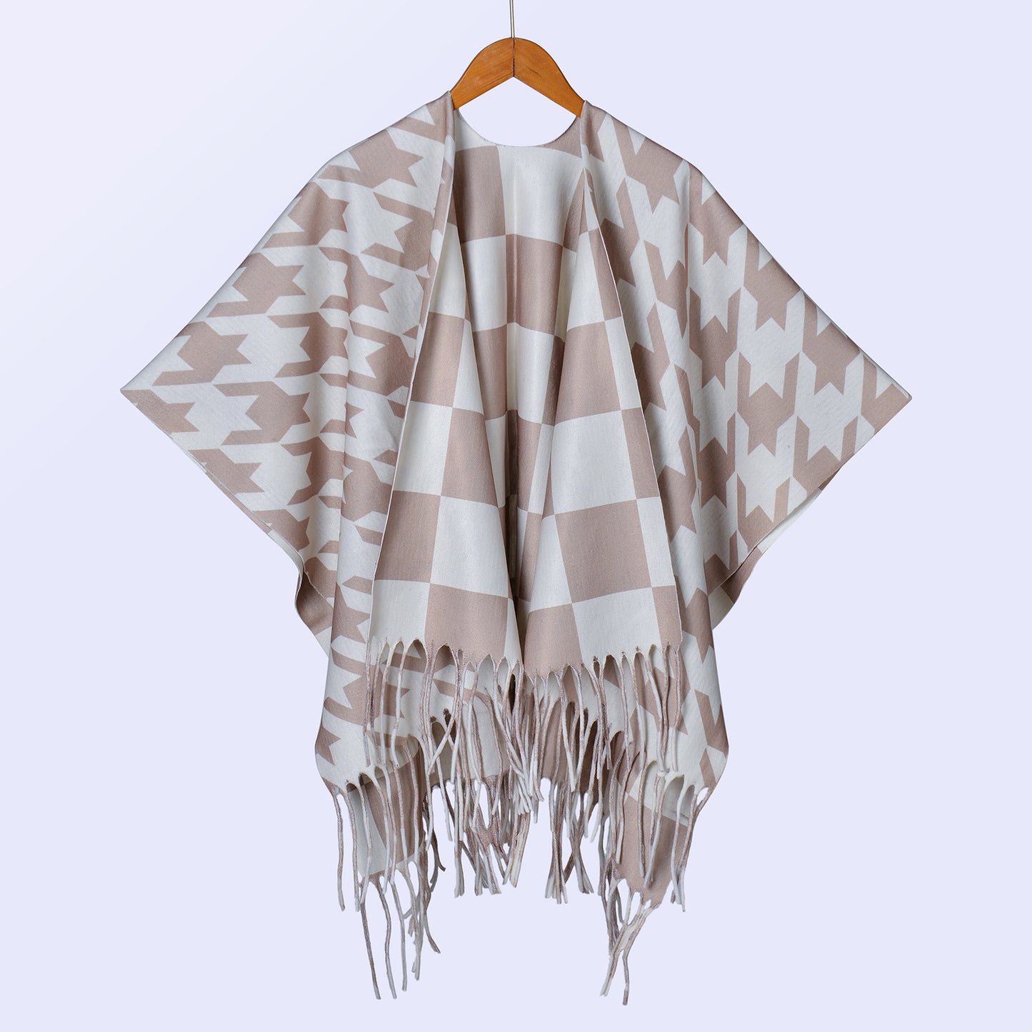 New ethnic style ink double-sided thickened shawl with women's autumn and winter retro high-end photo shawl large cape