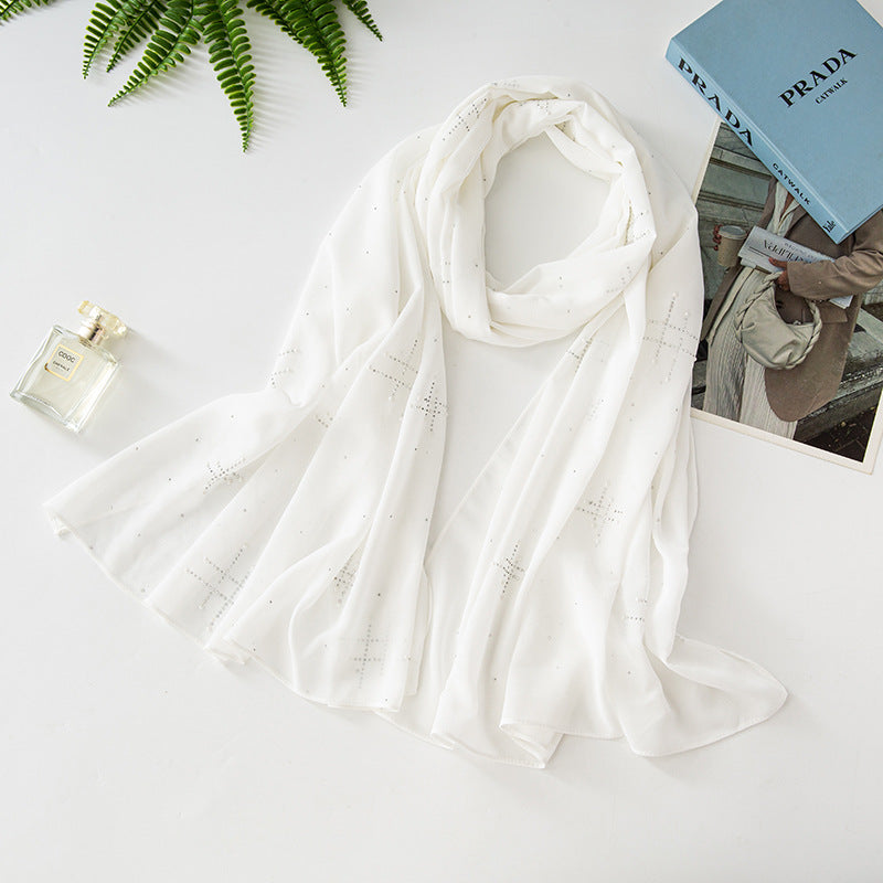 Chiffon ceramic hot diamond scarf  scarf Middle East Africa headscarf Malay headscarf