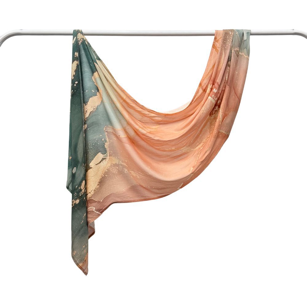 Modal cotton Jersey headscarf marble pattern digital print scarf ethnic Muslim shawl headscarf