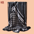2025 new 90-satin combination pattern versatile printed square scarf with sunscreen, bag head silk scarf decoration, scarf