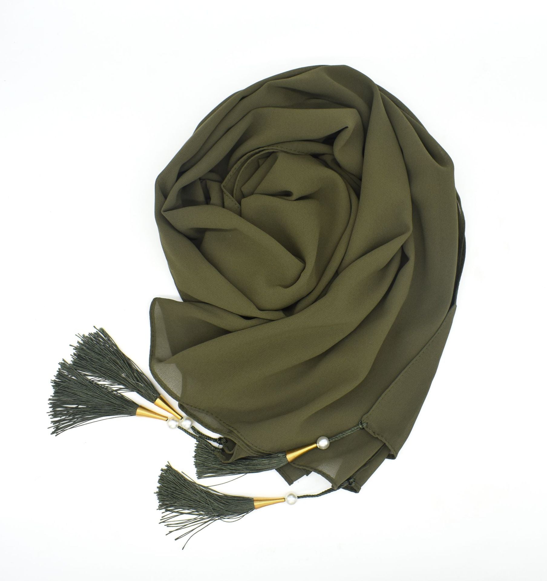 New bubble chiffon scarf Hijab Malaysia Indonesia gauze wrap headscarf cover headscarf four corners hanging tassel