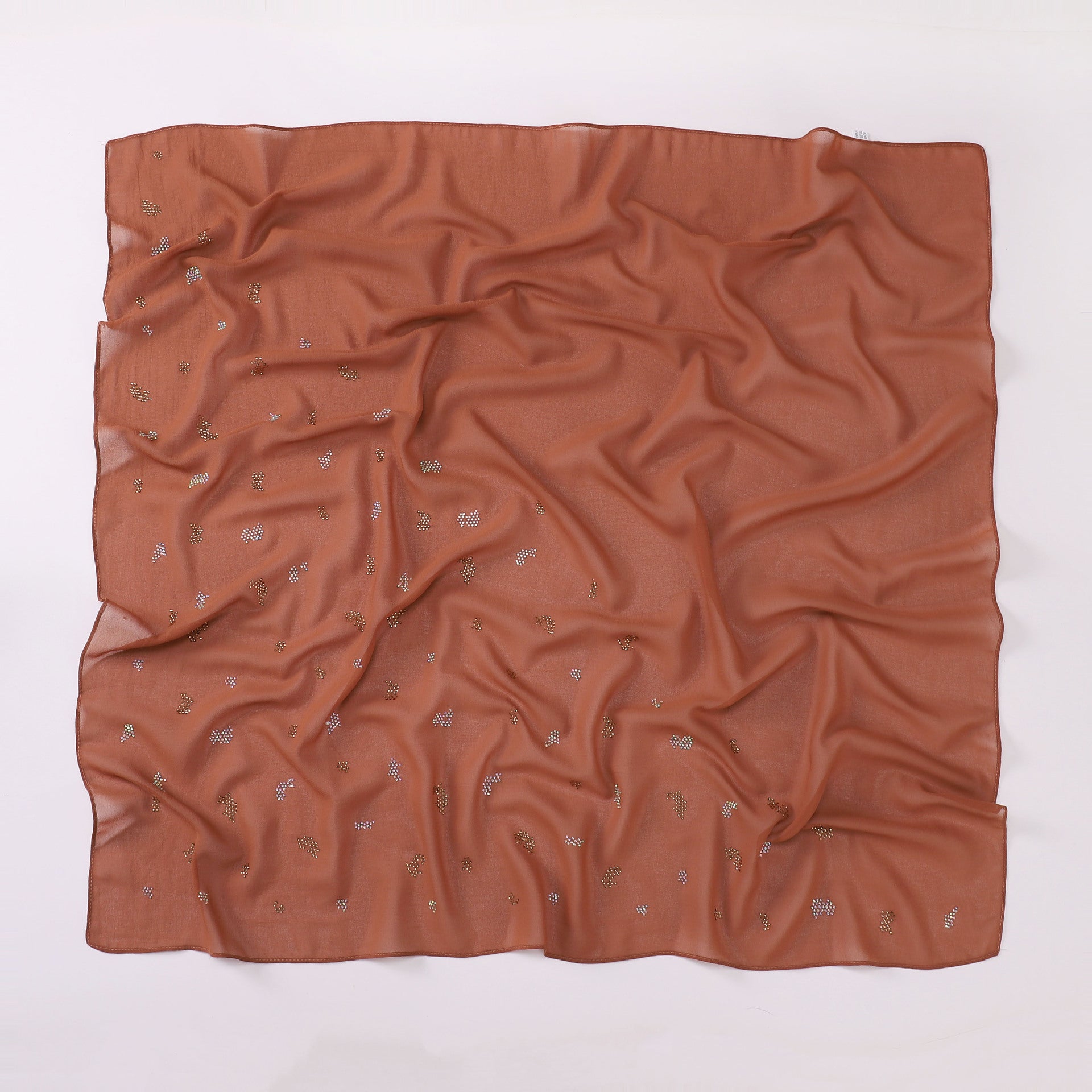 New pearl chiffon leopard print hot diamond small square scarf, yarn scarf, convenient headscarf 90 * 90cm