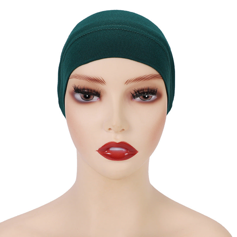 Modal monochrome tube hat bottoming cap, high elastic mercerized cotton women's Arabian scarf cap