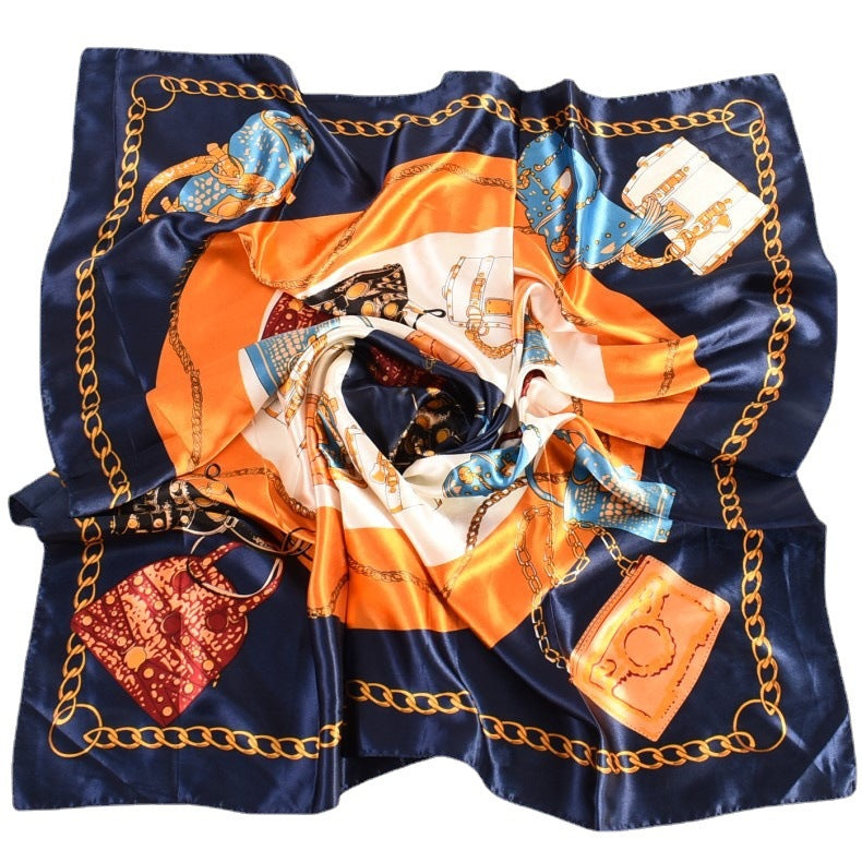 Fashion new professional square scarf women's casual bag pattern, scarf silk scarf, one piece is sent on behalf of others.