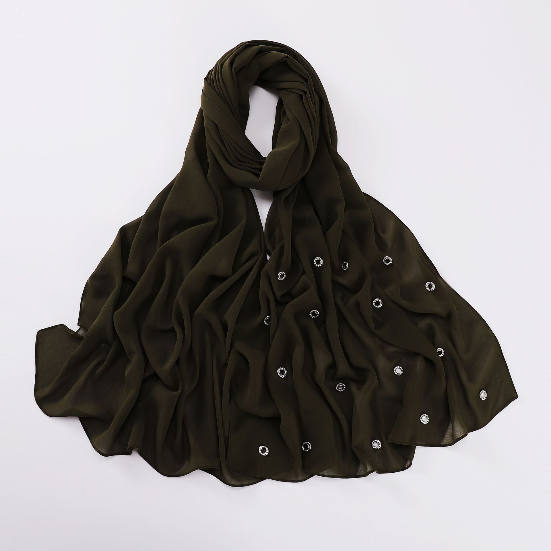 New pearl chiffon single head diamond scarf Middle East and Africa headscarf hijab