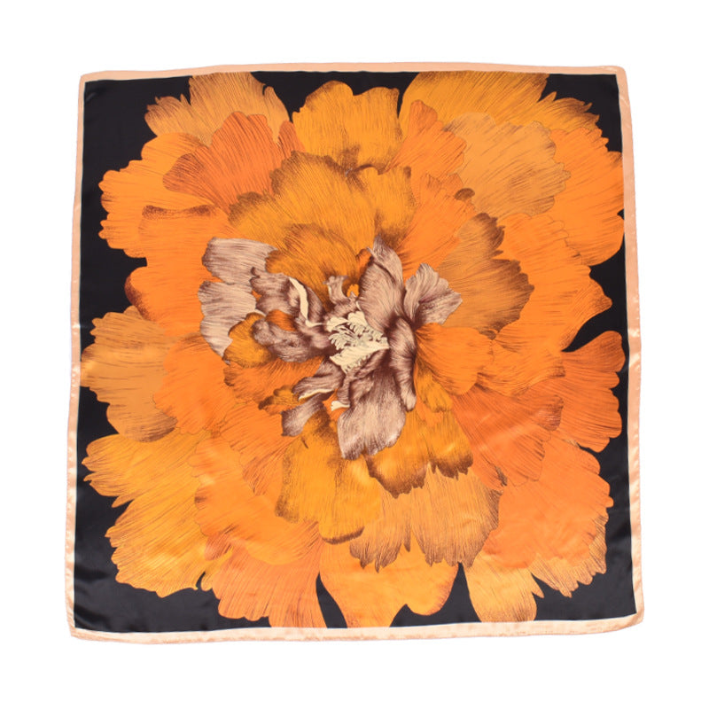 Autumn and winter new fashion peony pattern 90cm-color large square scarf women