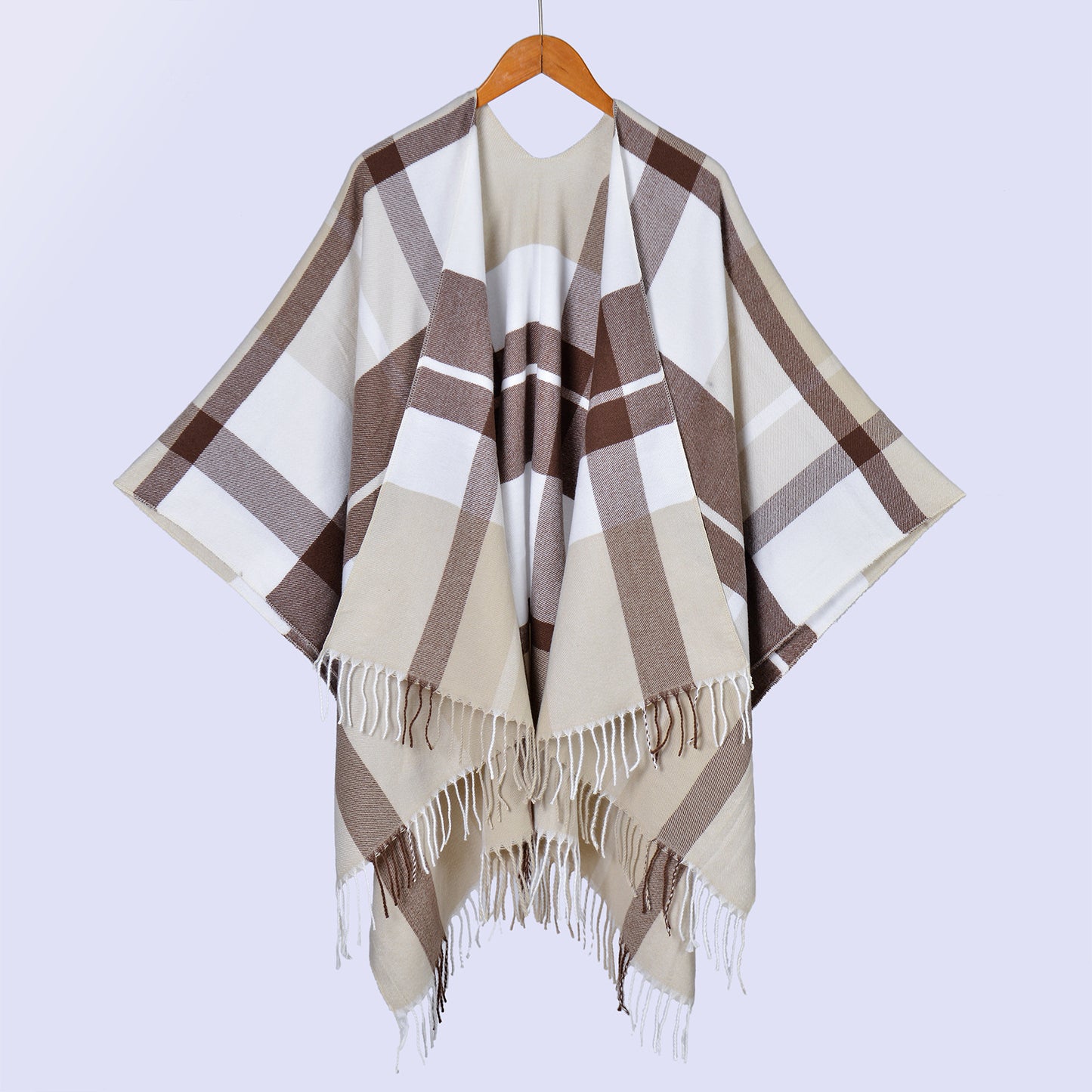 plaid fringed shawl men's and women's autumn and winter classic split-ended large shawl cape hot-selling