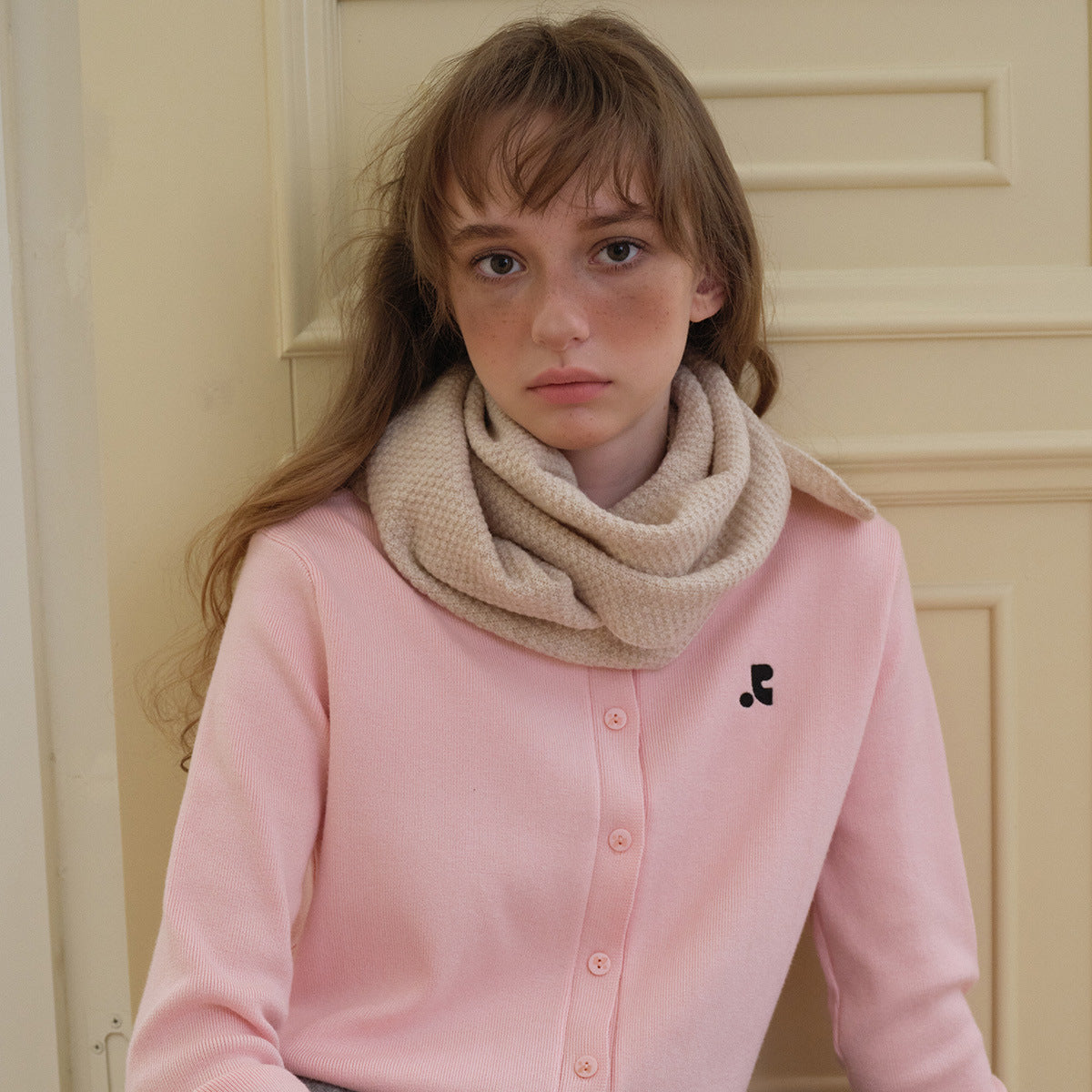 Selected 100% pure cotton wool osmanthus needle solid color scarf men's and women's winter simple classic wool scarf