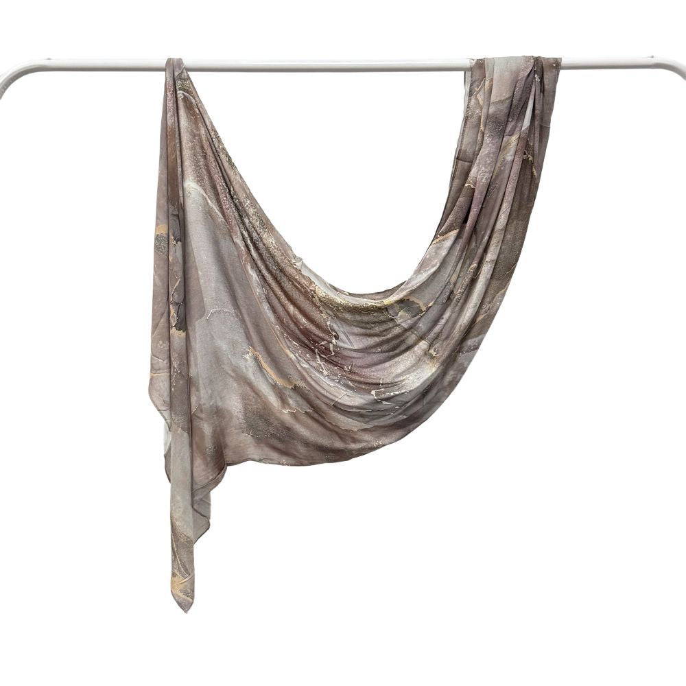 Modal cotton Jersey headscarf marble pattern digital print scarf ethnic Muslim shawl headscarf