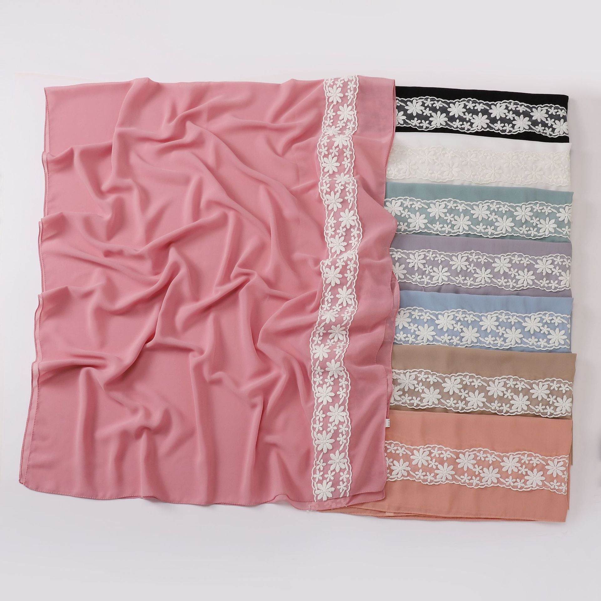 New lace pearl chiffon scarf,  scarf, Middle East, Africa, Malaysia, Indonesia headscarf