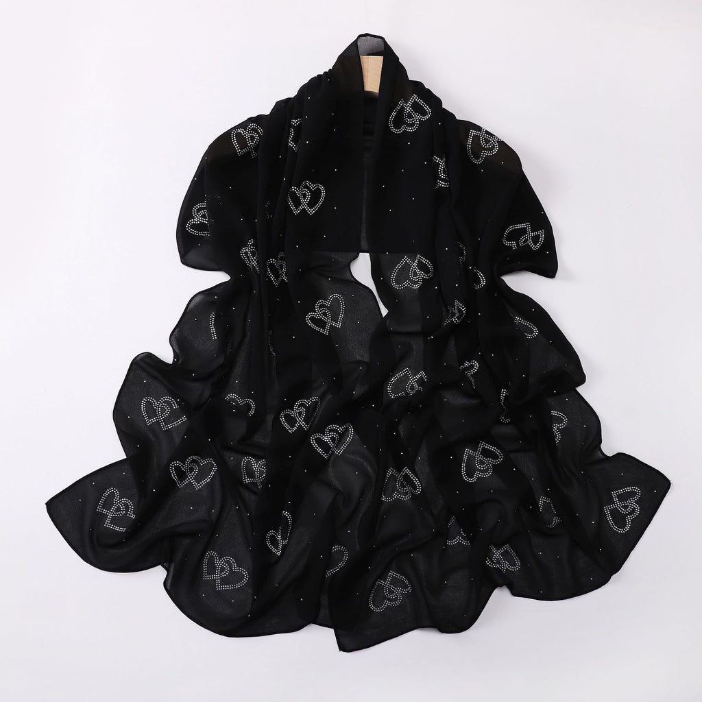New Pearl Chiffon Double Love Hot Diamond Middle East Africa South East Asia Headscarf