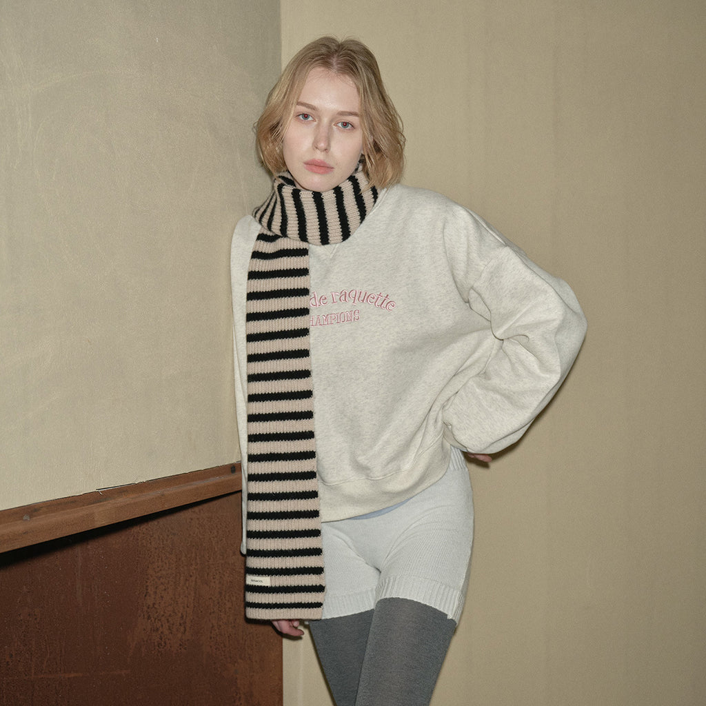 Selected Australian 100% pure wool scarf women's winter bai with soft atmosphere striped scarf Korean version