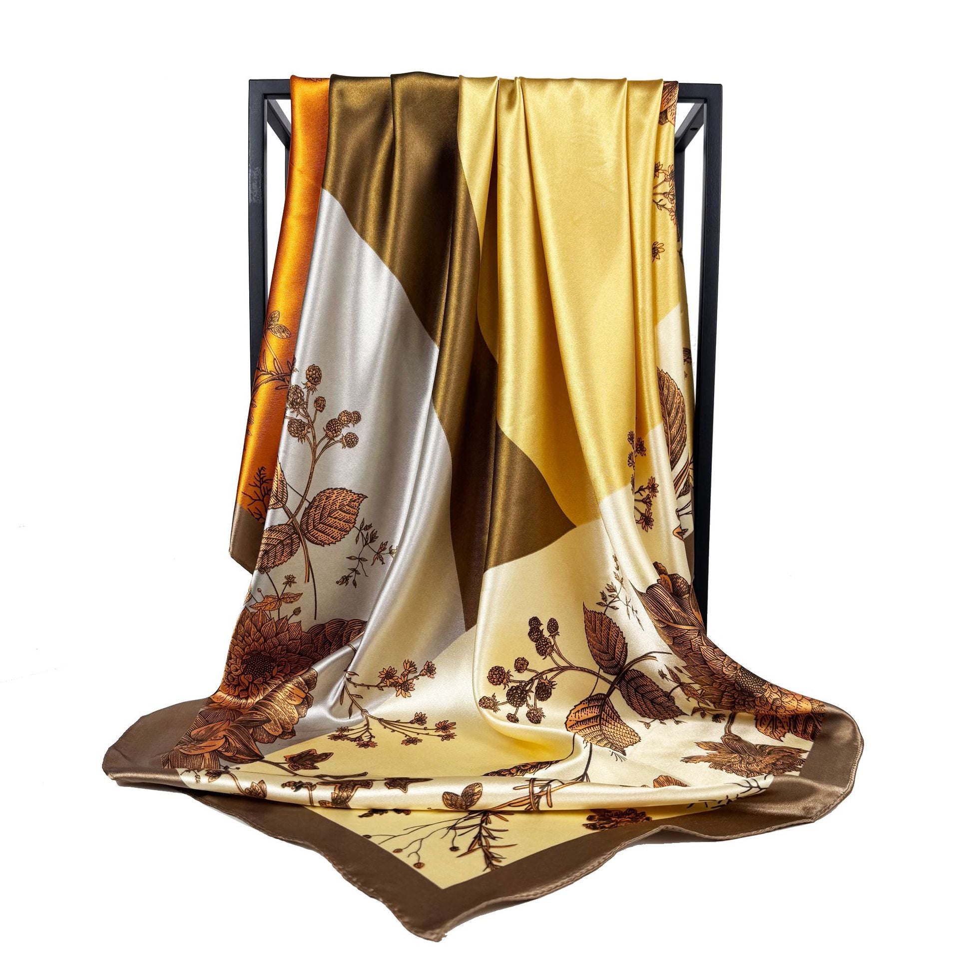 European and American fashion leopard print silk scarf, imitation silk satin 90 square scarf, Indonesian national women's head scarf