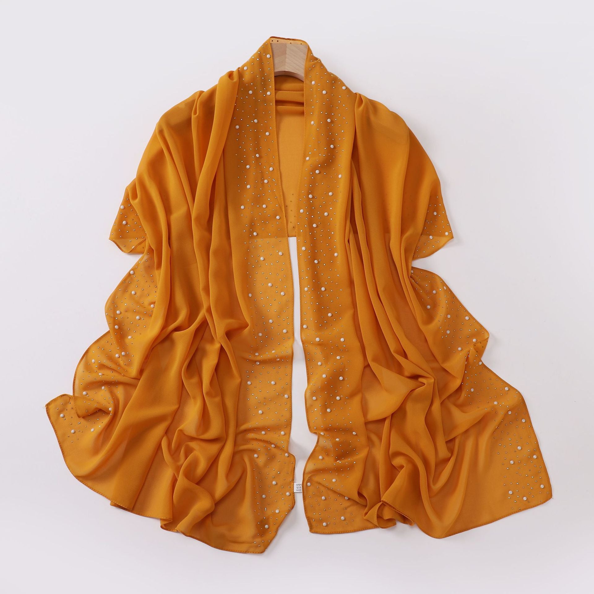 Pearl chiffon both sides ceramic hot diamond Malaysian headscarf Middle East Africa hijab