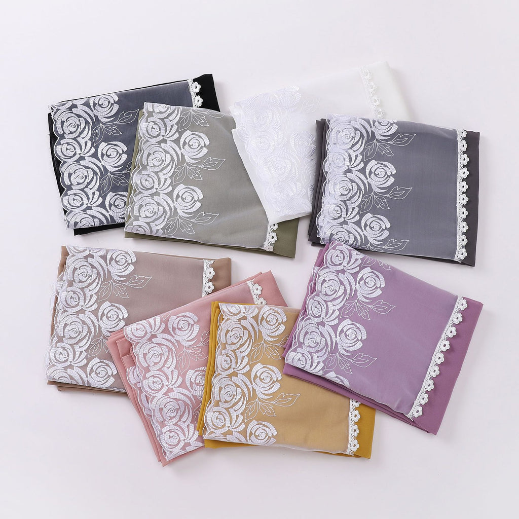 New chiffon rose lace long scarf  scarf Middle East African headscarf hijab