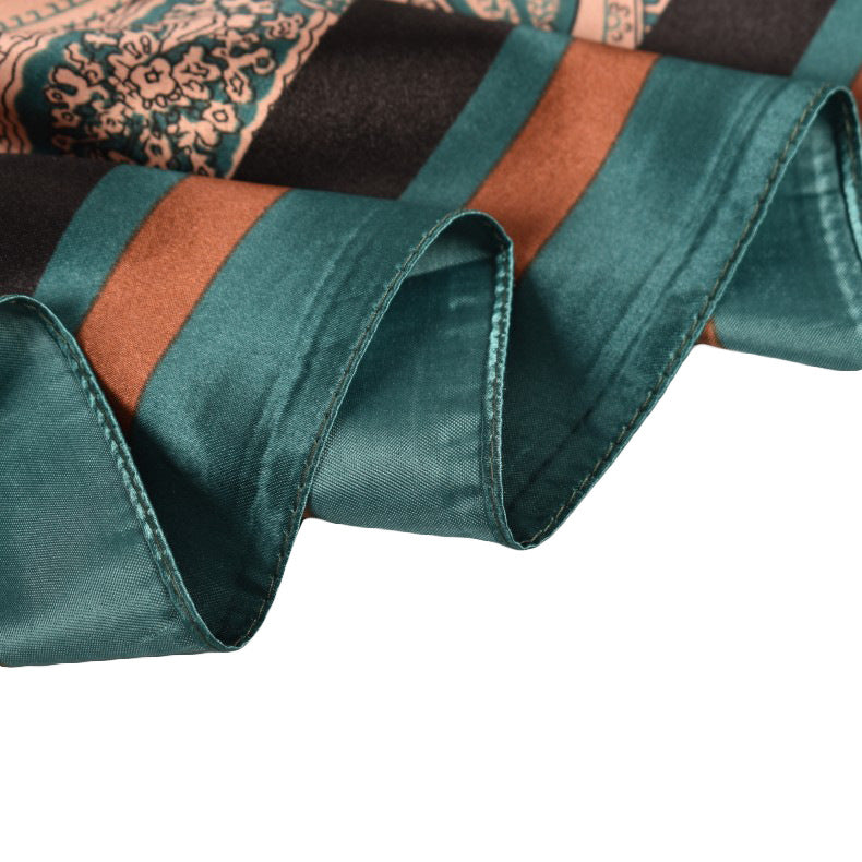 Spring new European and American fashion big cashew flower 90cm generous silk scarf women, year