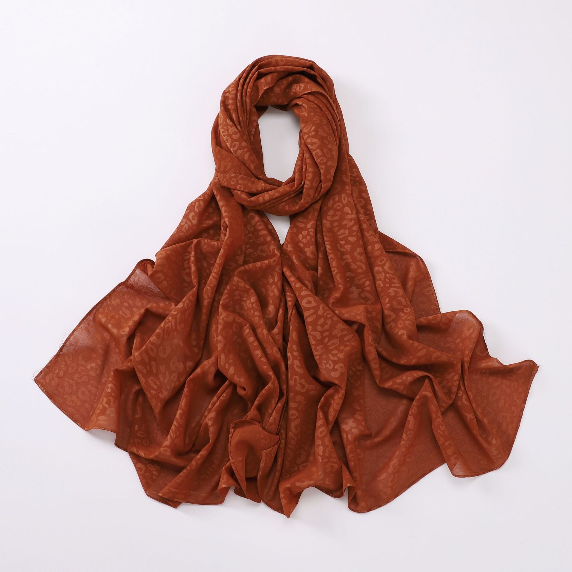 New pearl chiffon, leopard print embossed scarf, gauze Middle East North Africa Malay headscarf hijab
