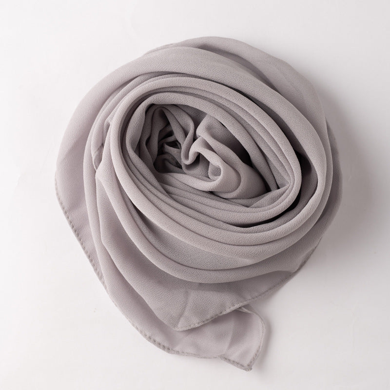 Monochrome pearl chiffon square scarf middle east headscarf gauze malay headscarf hijab