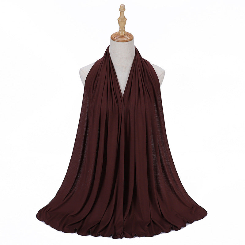 New Solid Color Jersey Hijab Women Plain Color Jesey Scarf Mercerized Cotton Headscarf