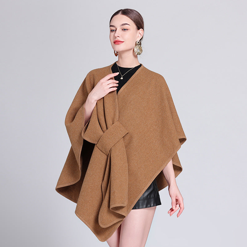 European and American autumn and winter new Internet celebrity temperament loose fashion scarf shawl with cape cape shawl women's coat