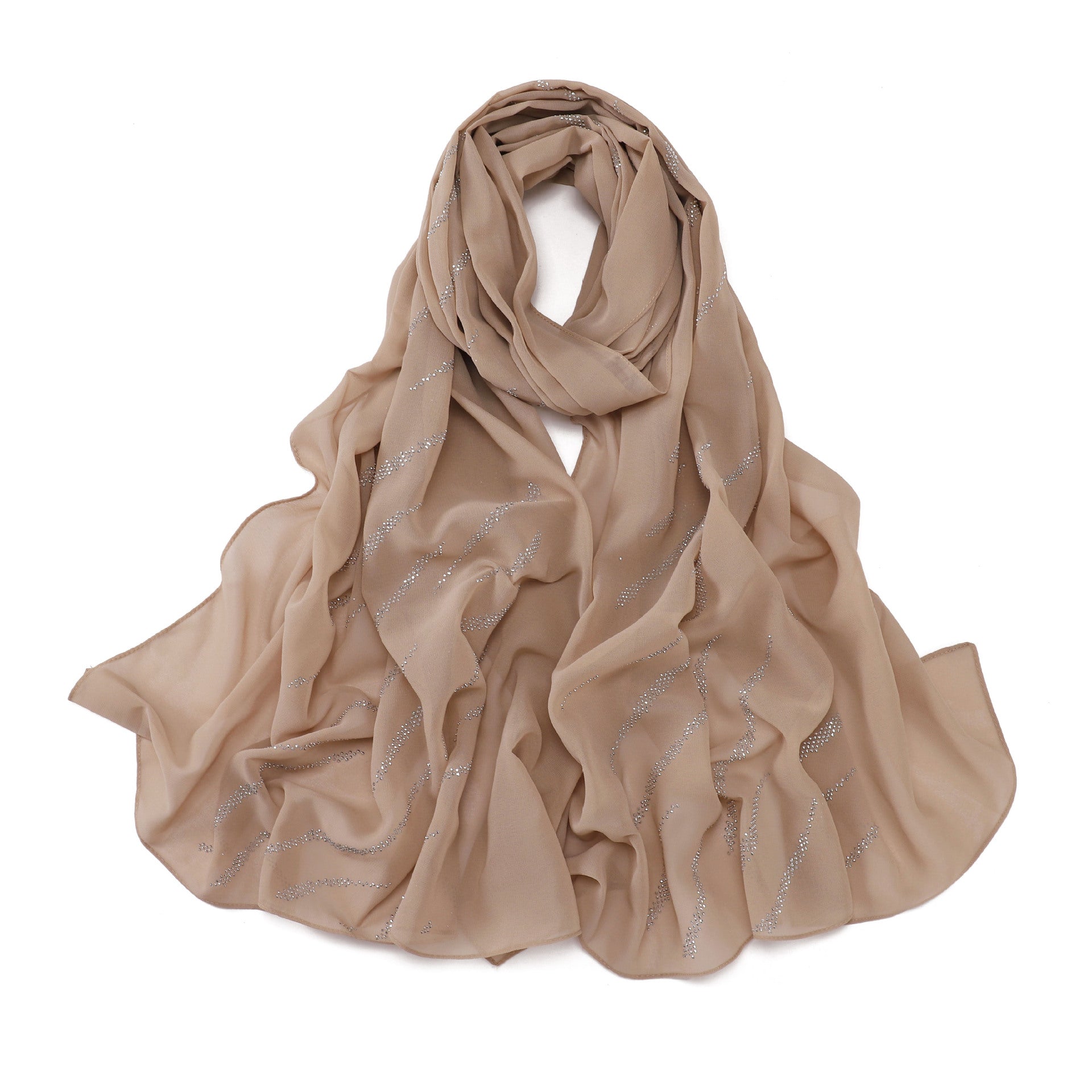 New Pearl Chiffon Slant Strip Hot Diamond Long Towel Yarn Malaysia Indonesia African Headscarf