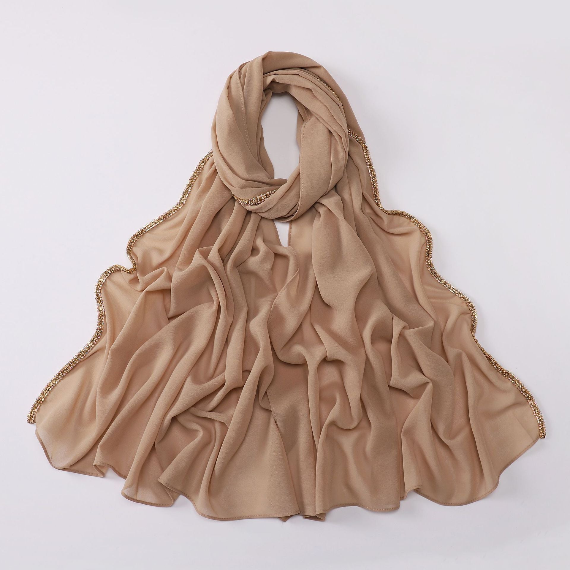 New copper bottom bright diamond chiffon scarf yarn Middle East Africa headscarf Malay headscarf