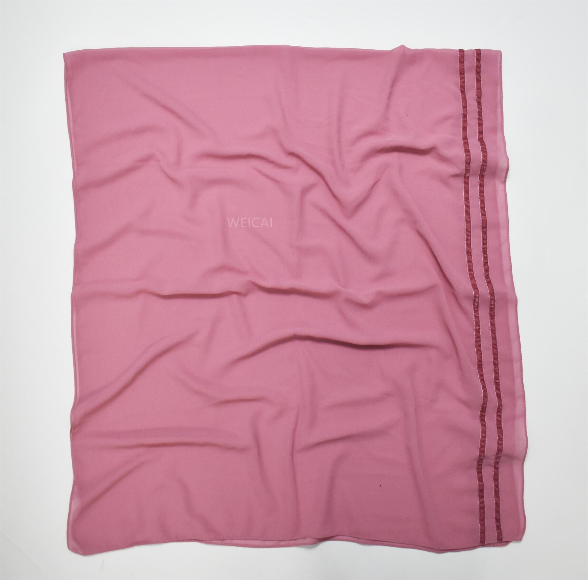 New solid color chiffon  bilateral long scarf thin Middle East headscarf Malaysia Indonesia hijab
