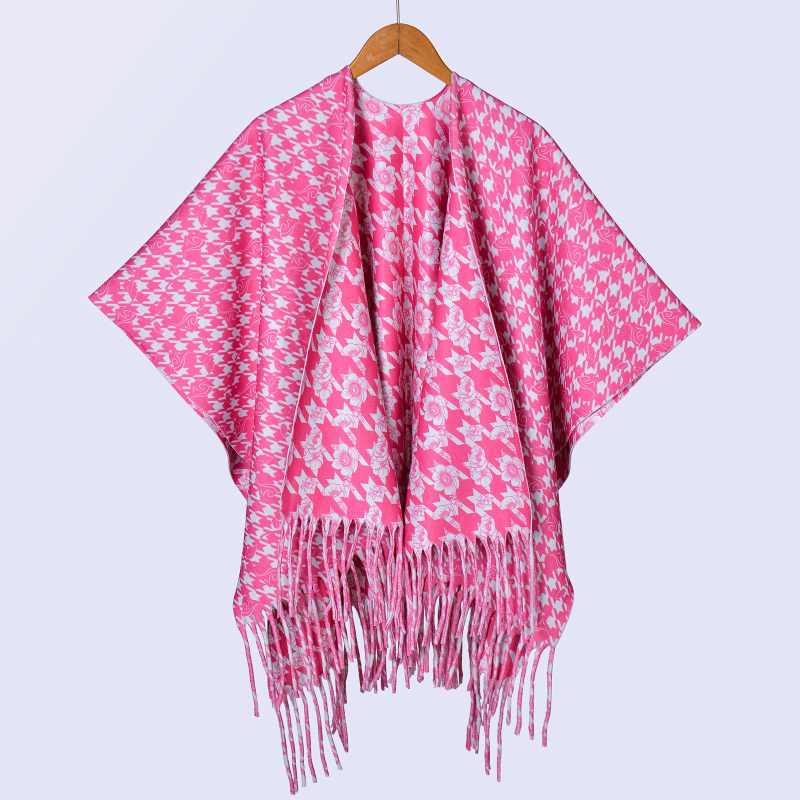 New ethnic style ink double-sided thickened shawl with women's autumn and winter retro high-end photo shawl large cape