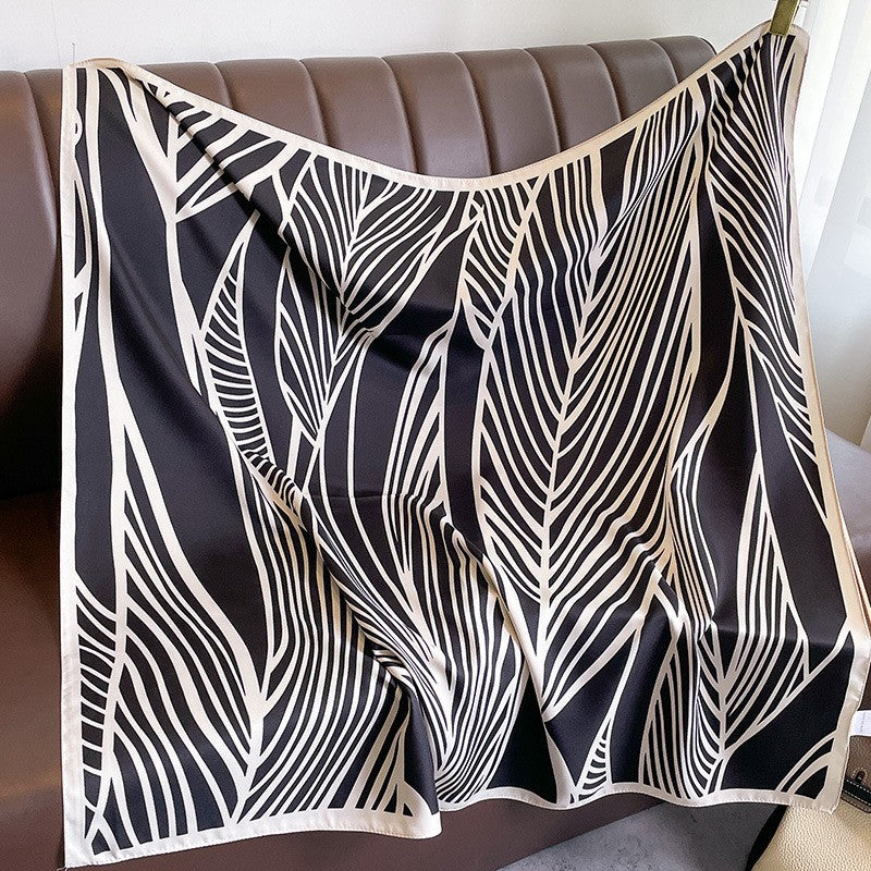 New square scarf, French retro silk scarf, women's twill silk scarf, neck cover, shawl printed scarf, weatherproof