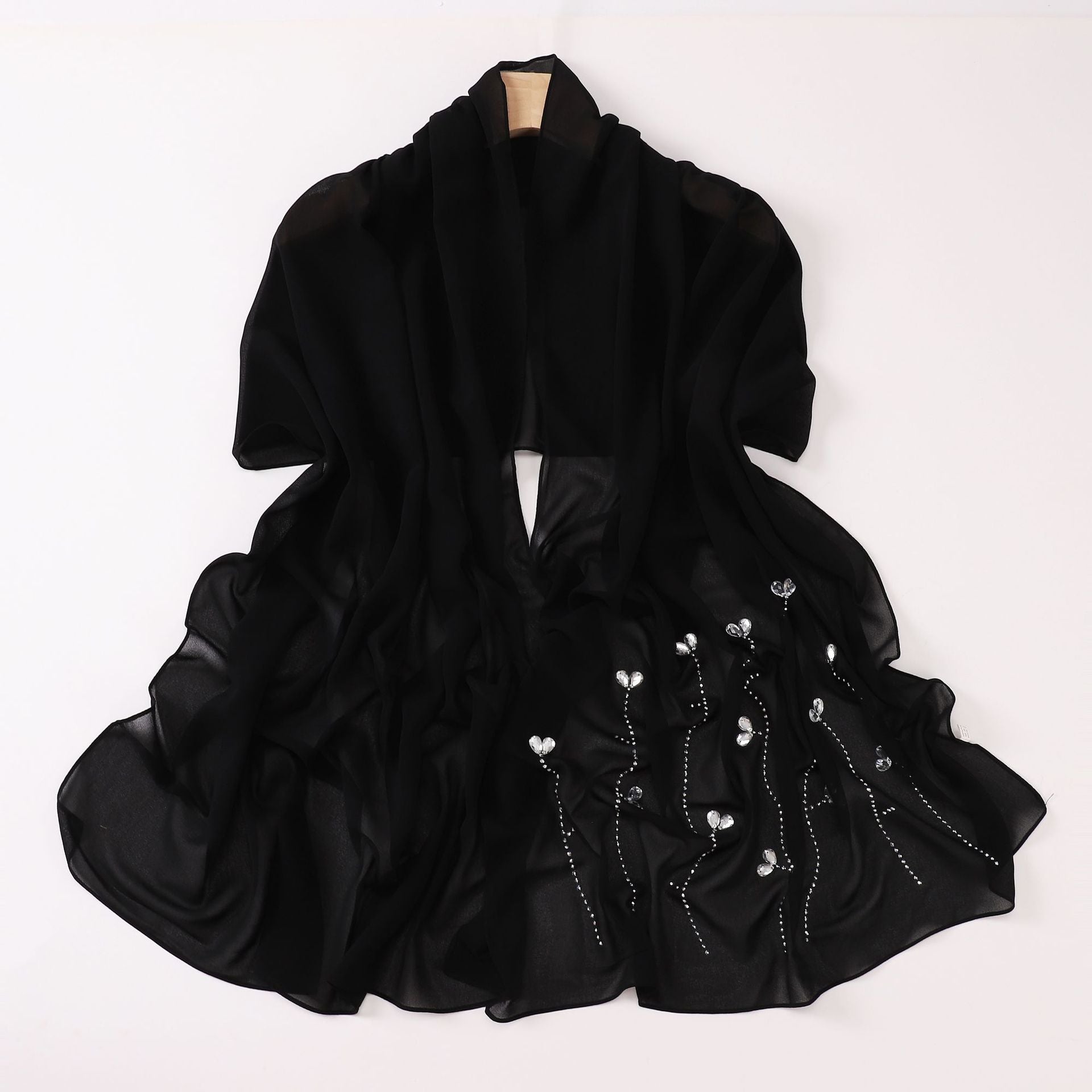 New pearl chiffon long scarf hot diamond rhinestone scarf Middle East and Africa headscarf