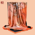 New 90-satin peony flower blooming rich printing square scarf with sunscreen bag head silk scarf decorative scarf