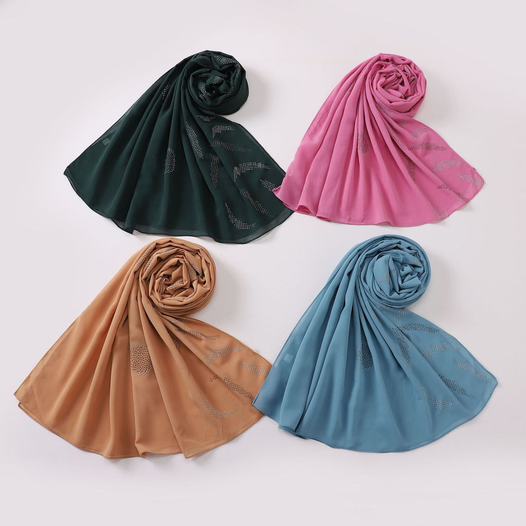 New pearl chiffon boutique hot diamond  scarf Middle East and Africa headscarf hijab