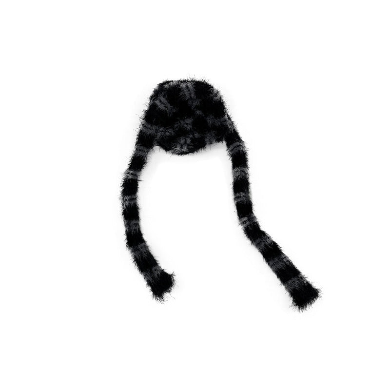 Niche style of design, plush silver ring snake striped thin and narrow scarf for women's spring and summer with concave decoration