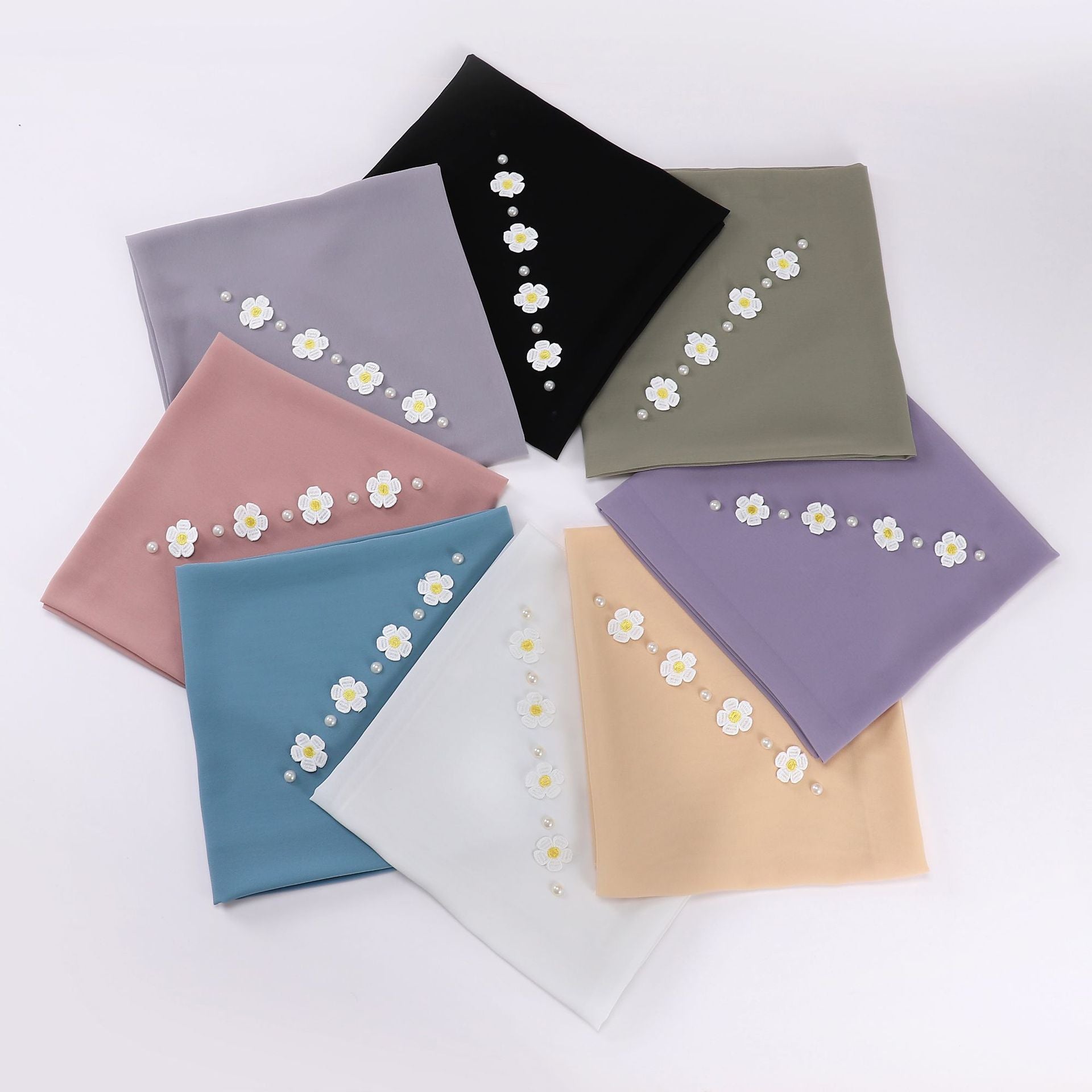 New fashion gardenia pearl chiffon square scarf  scarf 90cm square scarf