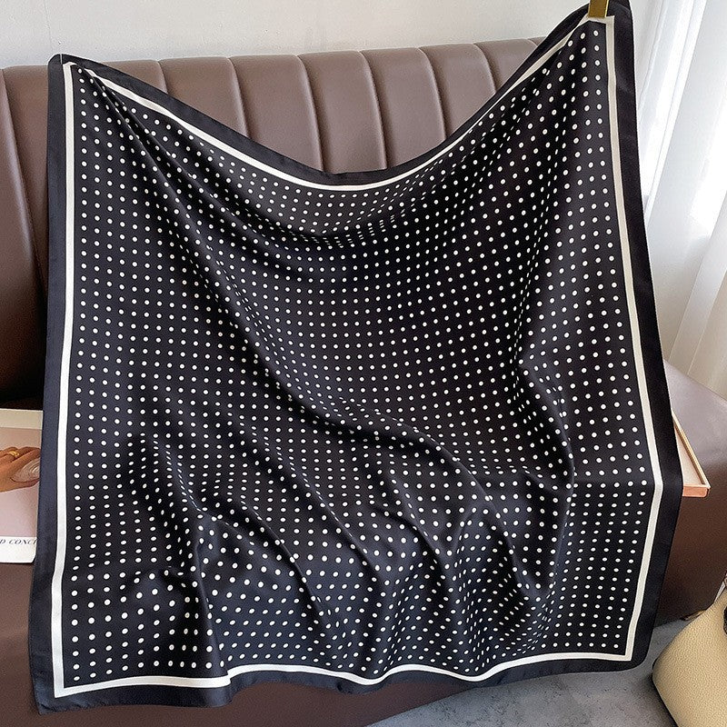 New square scarf, French retro silk scarf, women's twill silk scarf, neck cover, shawl printed scarf, weatherproof