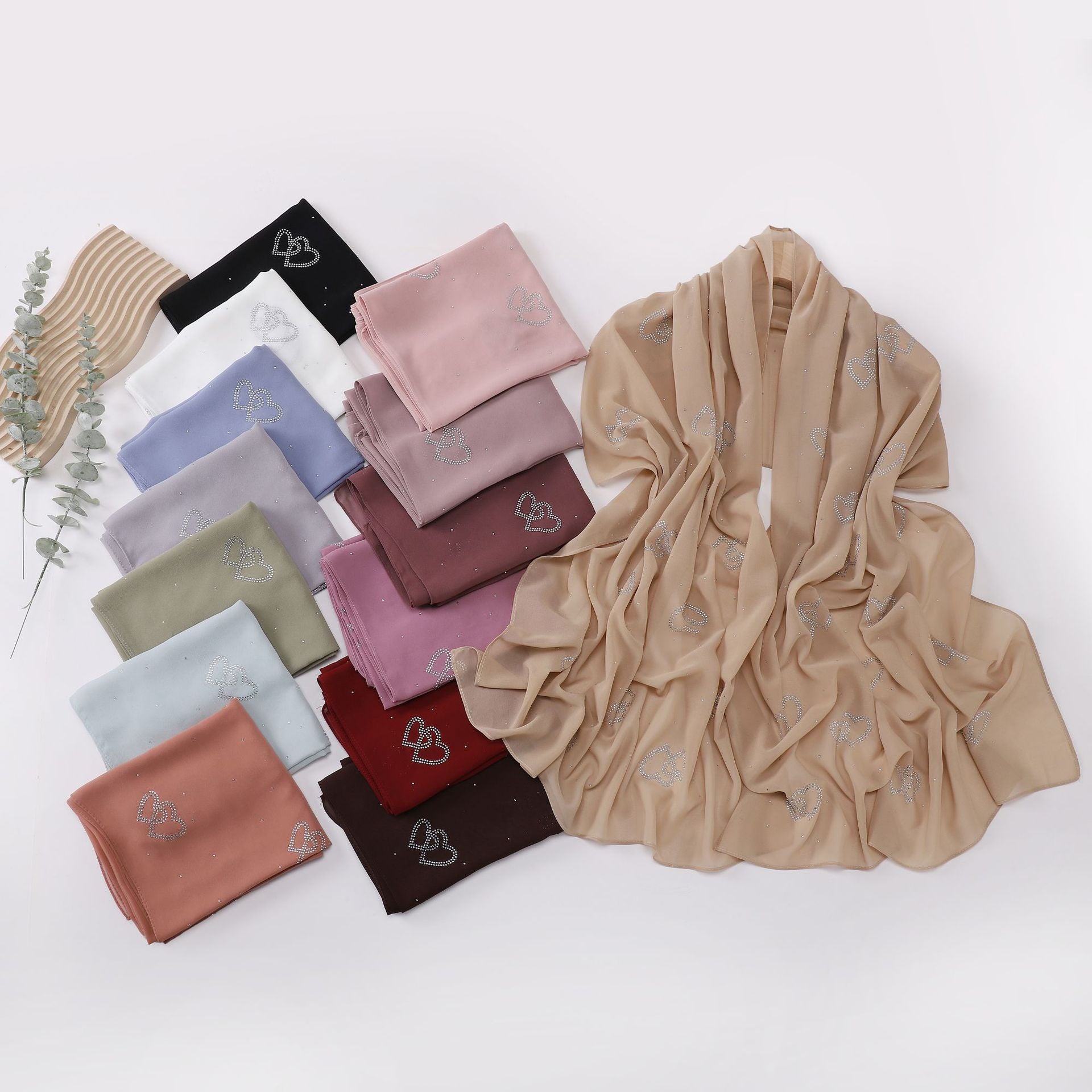 New Pearl Chiffon Double Love Hot Diamond Middle East Africa South East Asia Headscarf