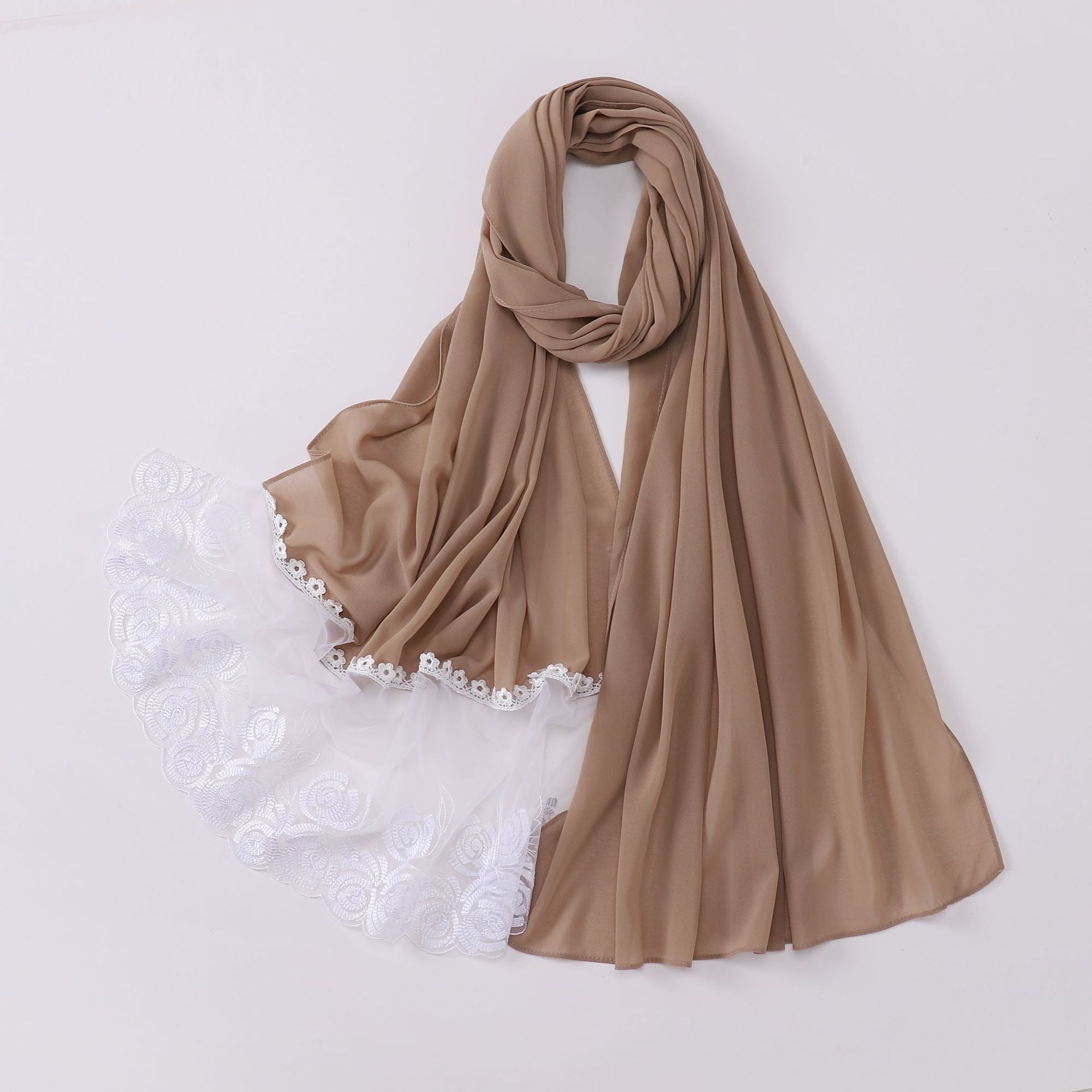 New chiffon rose lace long scarf  scarf Middle East African headscarf hijab