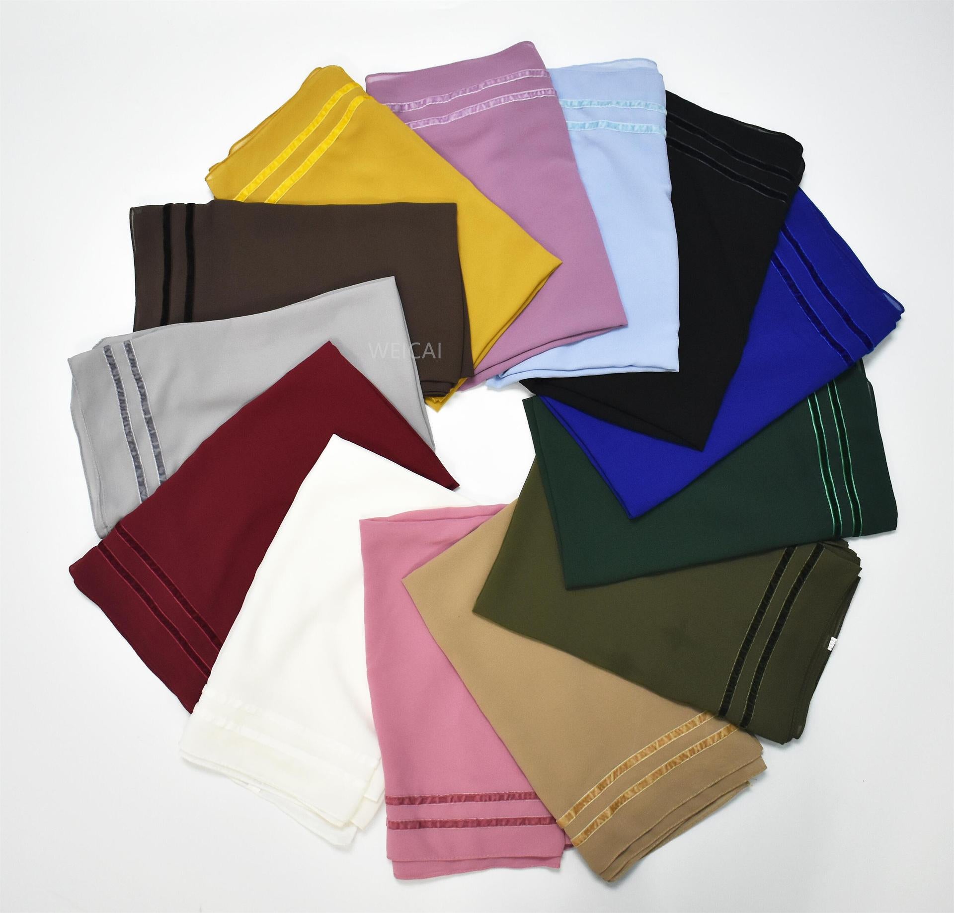 New solid color chiffon  bilateral long scarf thin Middle East headscarf Malaysia Indonesia hijab