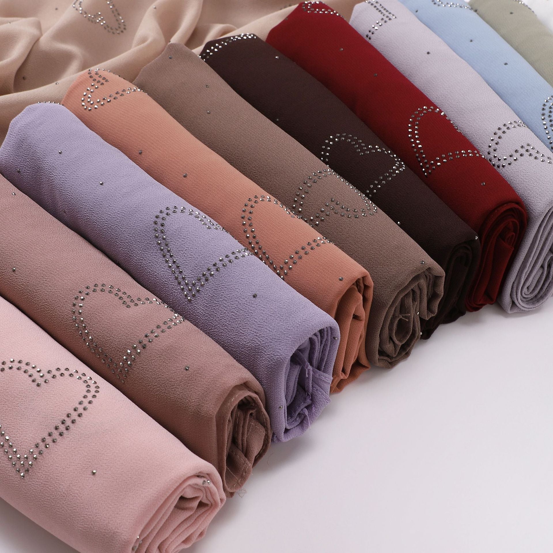 New chiffon high quality love star hot diamond Hijab South East Asia headscarf
