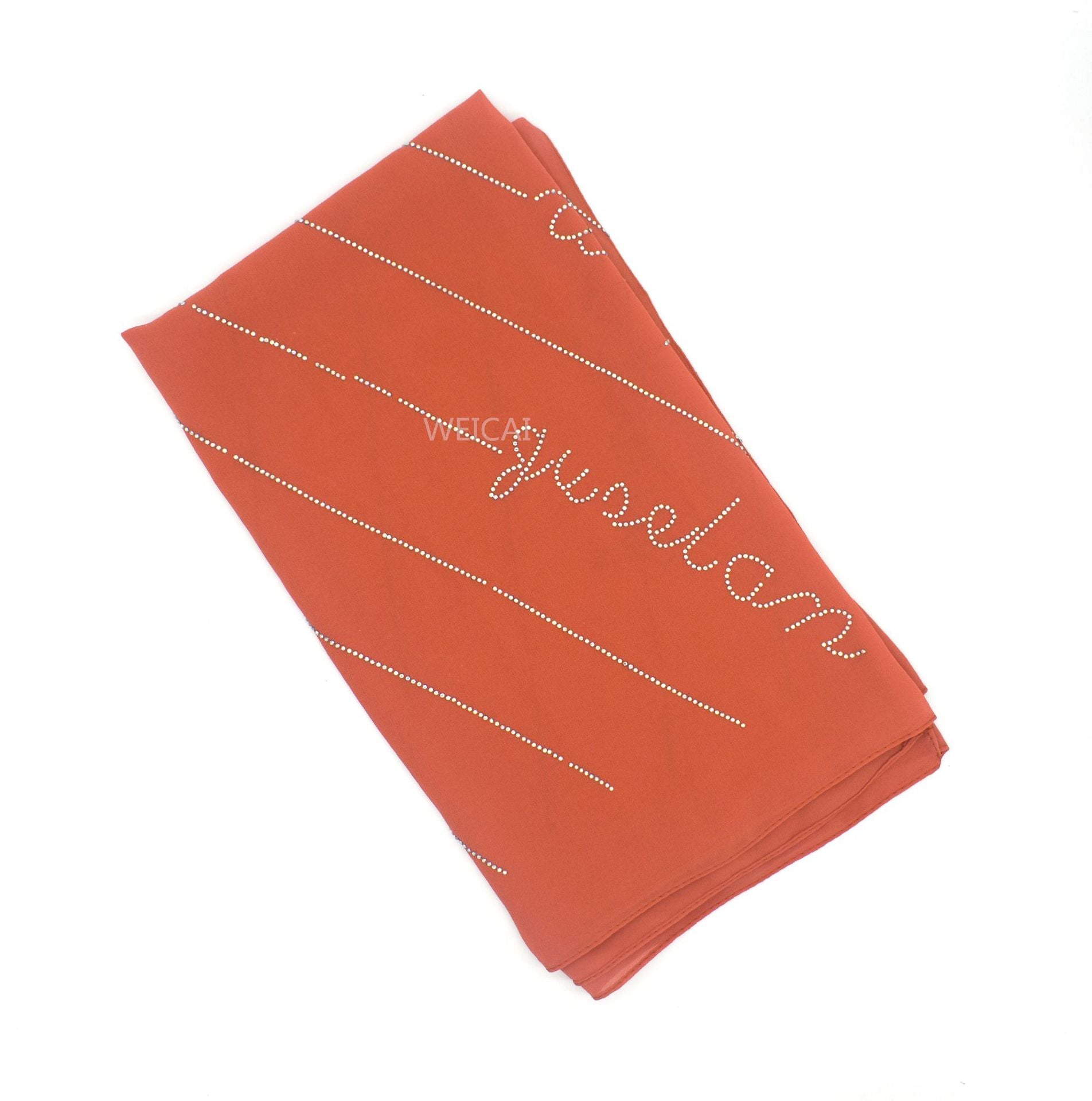 New Solid Color Pearl Chiffon Long Hot Diamond Alphabet Ethnic Scarf Women Shawl