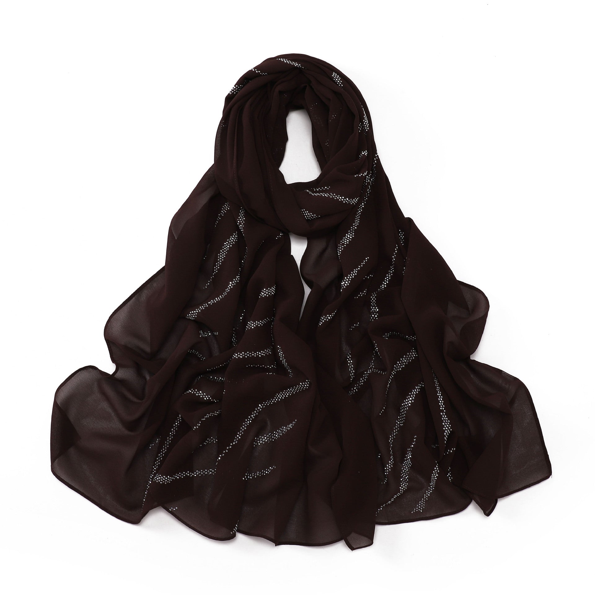 New Pearl Chiffon Slant Strip Hot Diamond Long Towel Yarn Malaysia Indonesia African Headscarf